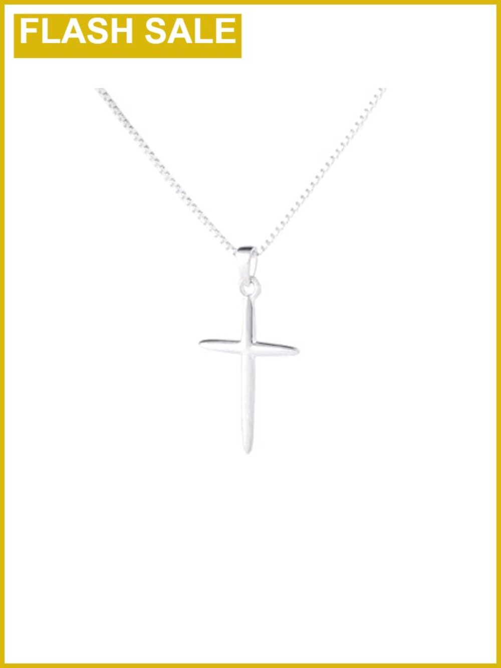 Sterling Silver Cross Necklace Women 925 Pendant Box Chain Adjustable